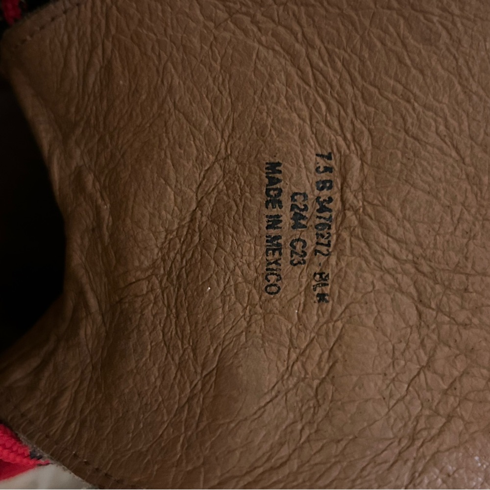FRYE AND CO. Black Leather Combat Boots with Red Laces - Picture 7 of 8